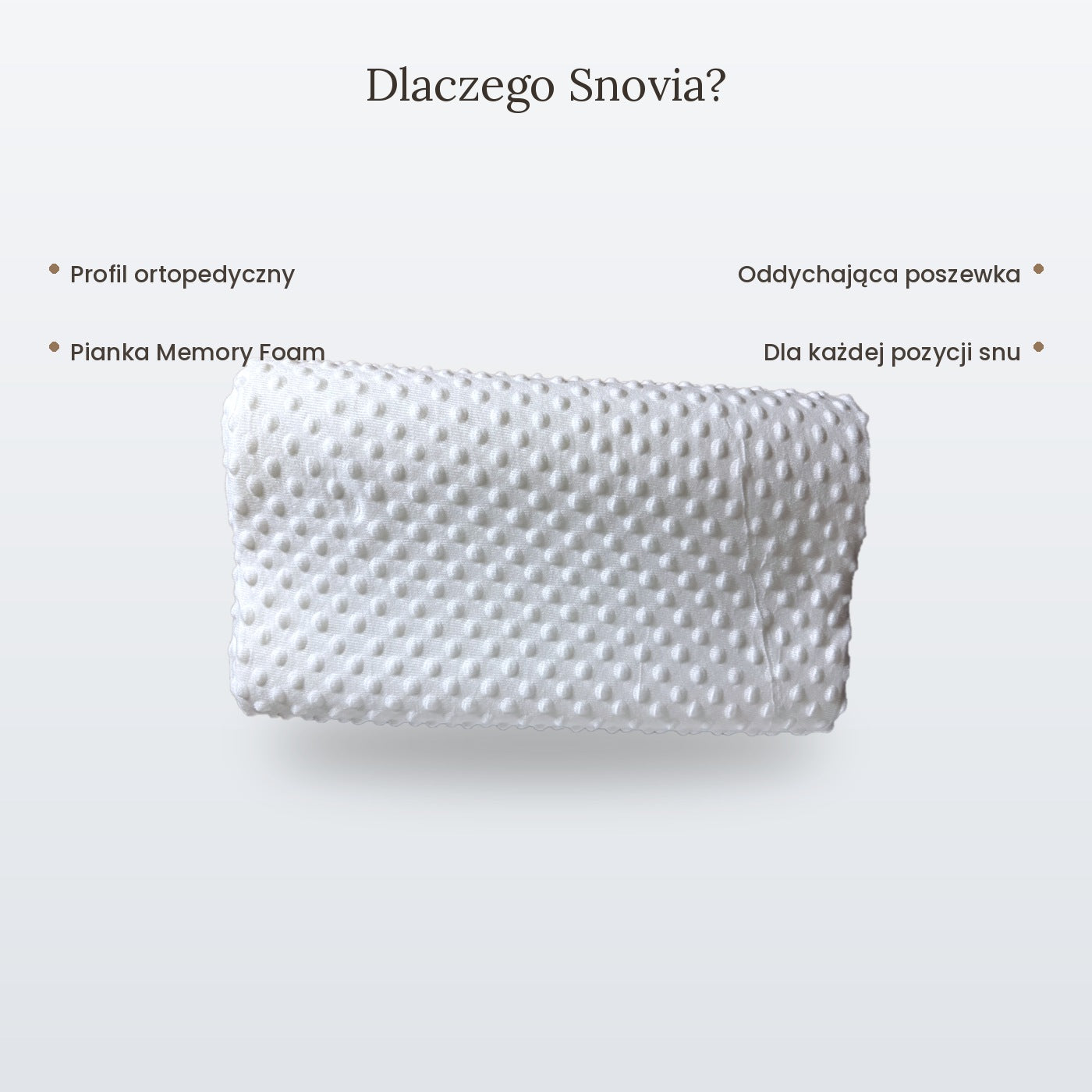 Poduszka ortopedyczna Snovia – Memory Foam z profilem podpierającym kark