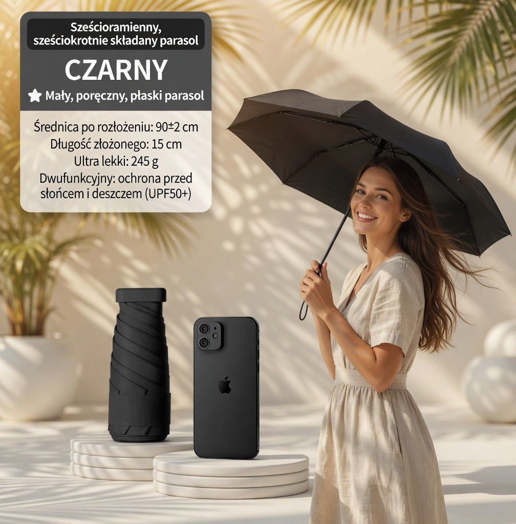 A lightweight black umbrella for summer